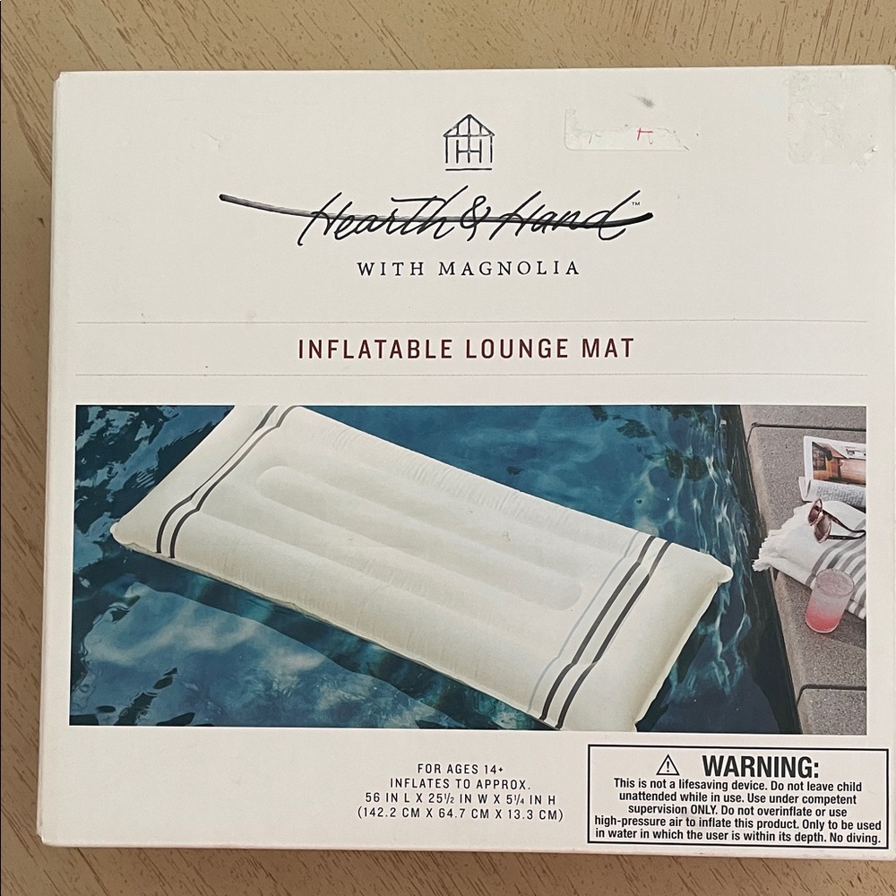 Hearth & Hand Magnolia Inflatable Lounge Mat Pool Float New